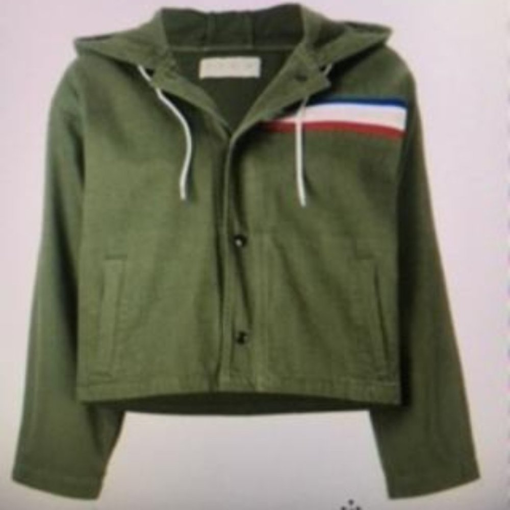 Être Cécile .STRIPE DETAIL HOODED JACKET, large